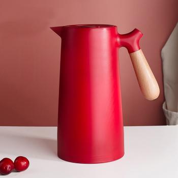 360Home Wasserkessel Kanne mit Glaseinsatz Teekessel 1L rot